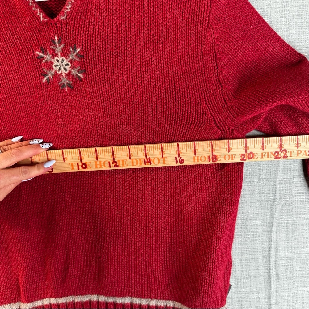 Woolrich Women XL Red Snowflakes Sweater Angora Ramie Blend High Neck Ski Winter - Picture 8 of 10
